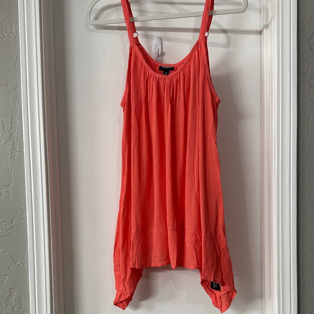 torrid Coral Handkerchief-Hem Tank